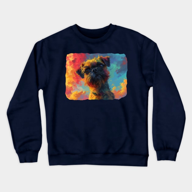 Trippy Brussels Griffon Crewneck Sweatshirt by Bee's Pickled Art